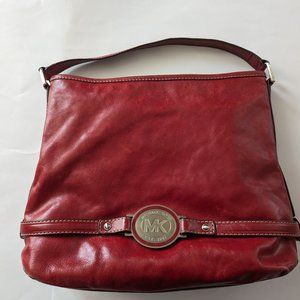MICHAEL KORS Large Red Leather Shoulder Bag